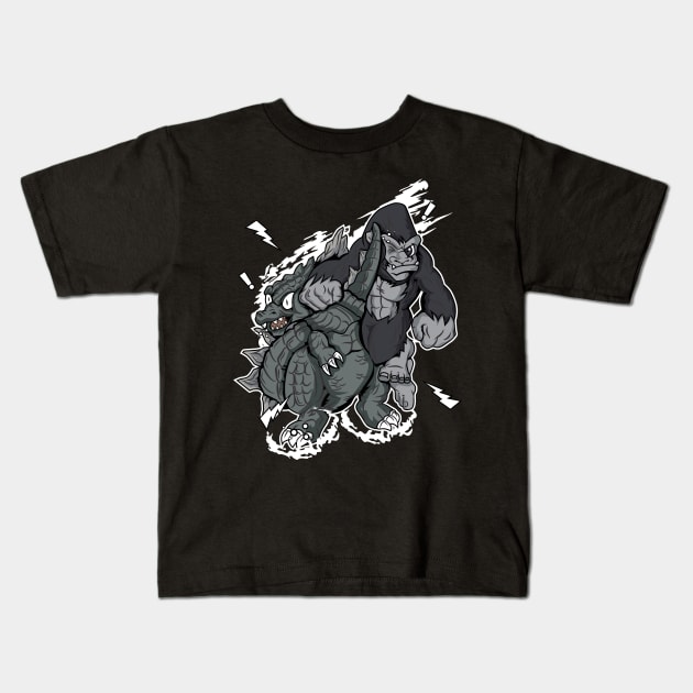 THE EPIC DUEL Kids T-Shirt by beanbeardy